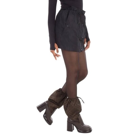 FX01489B New Burberry Joss Press-stud Taffeta Mini Skirt - Picture 2 of 6